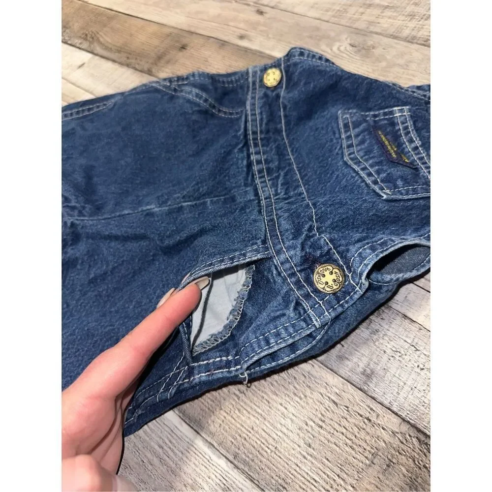 Vintage Oshkosh B’Gosh Baby Toddler 12mo USA Union Made Vestbak Denim Overalls